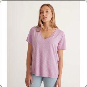 Marine Layer Boyfriend Lavender V-Neck T shirt Women's Top Size Large